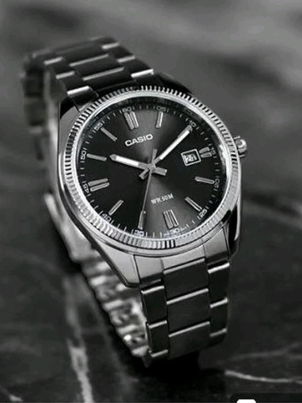 Casio Men's Metal Band Wrist Watch MTP-1302D-1A1 - Classic Black Dial